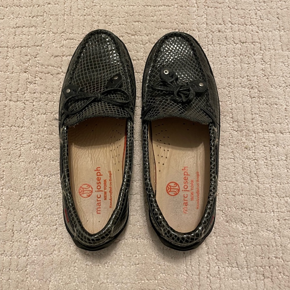 Marc Joseph New York Cypress Hill Kids unisex Leather Loafer in Black Snake sz 1 - Picture 7 of 13